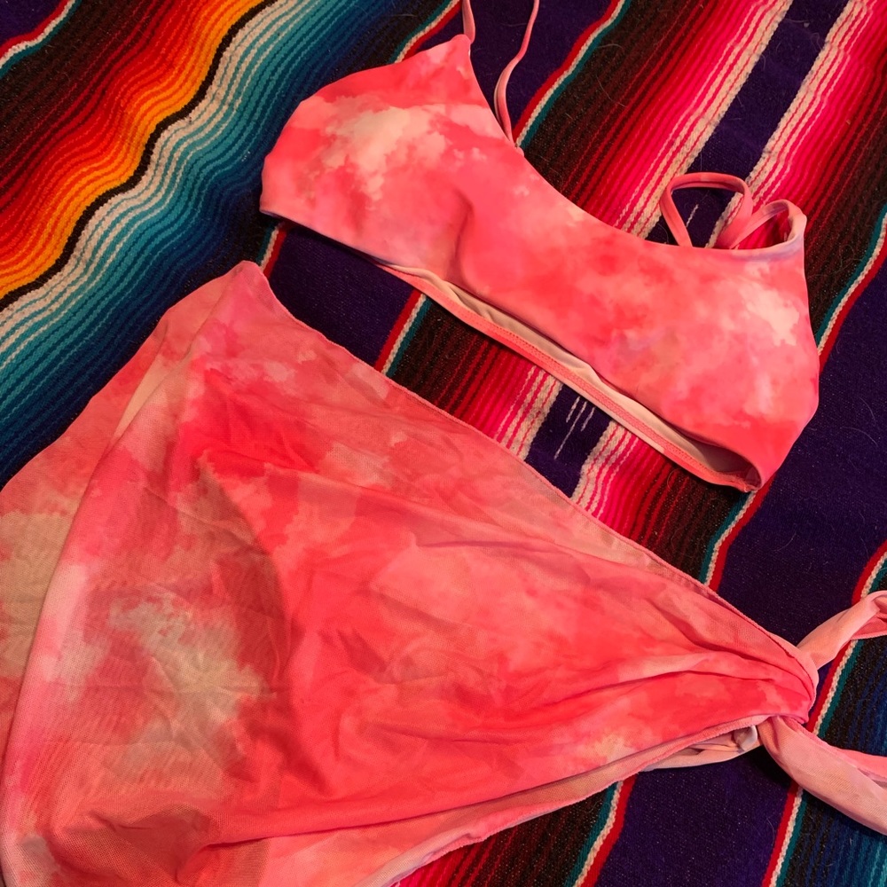 Tie dye pink bikini